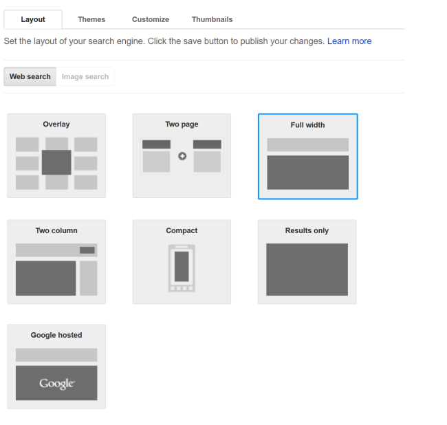 Customizing layout of results