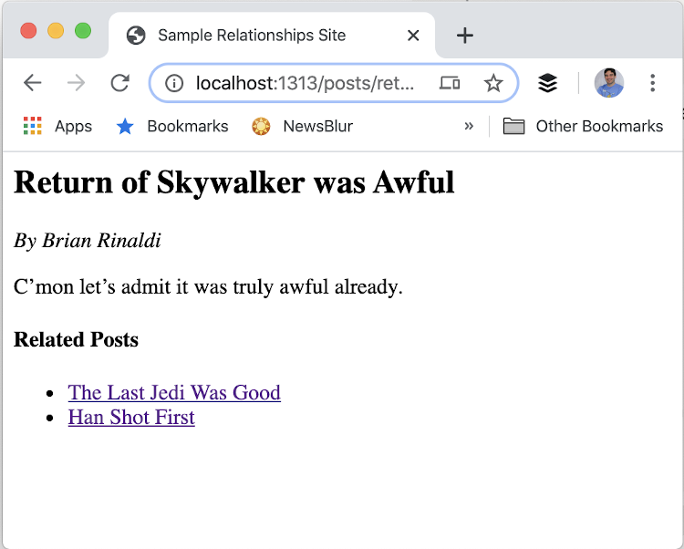 sample star wars blog