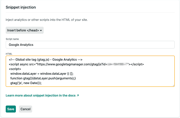 Adding analytics snippet in Netlify