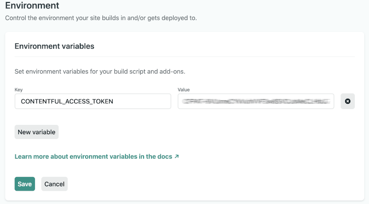 Netlify environment variables