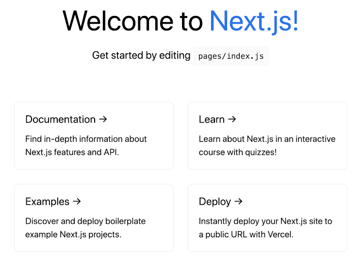 Next.js boilerplate home page