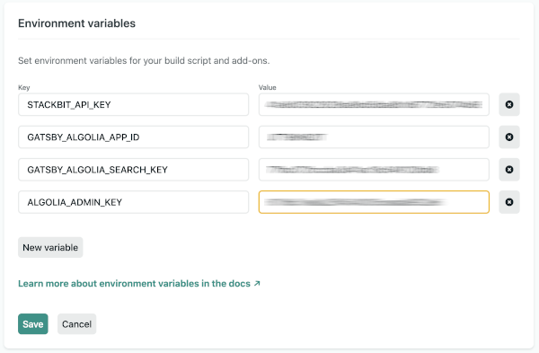 Netlify environment variables