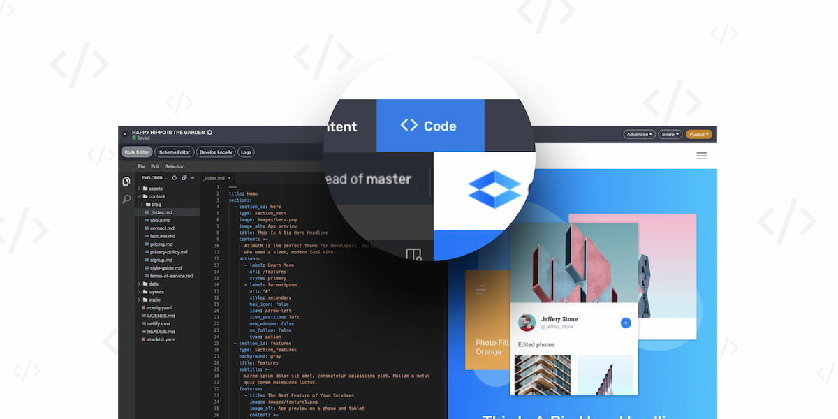 We've brought the VS code experience to the Stackbit editor