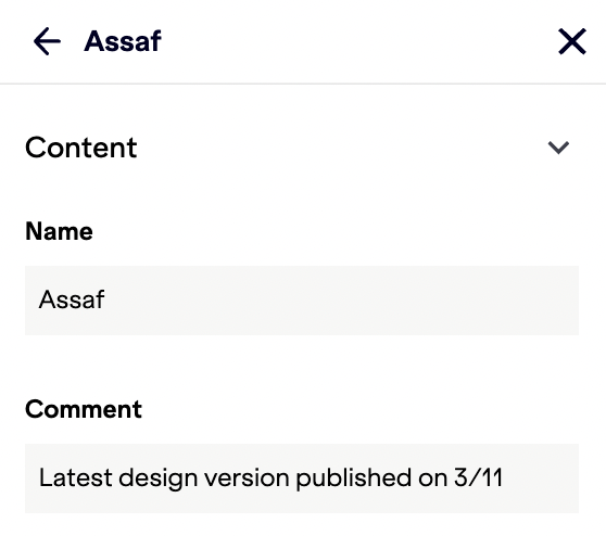 Comments detail view