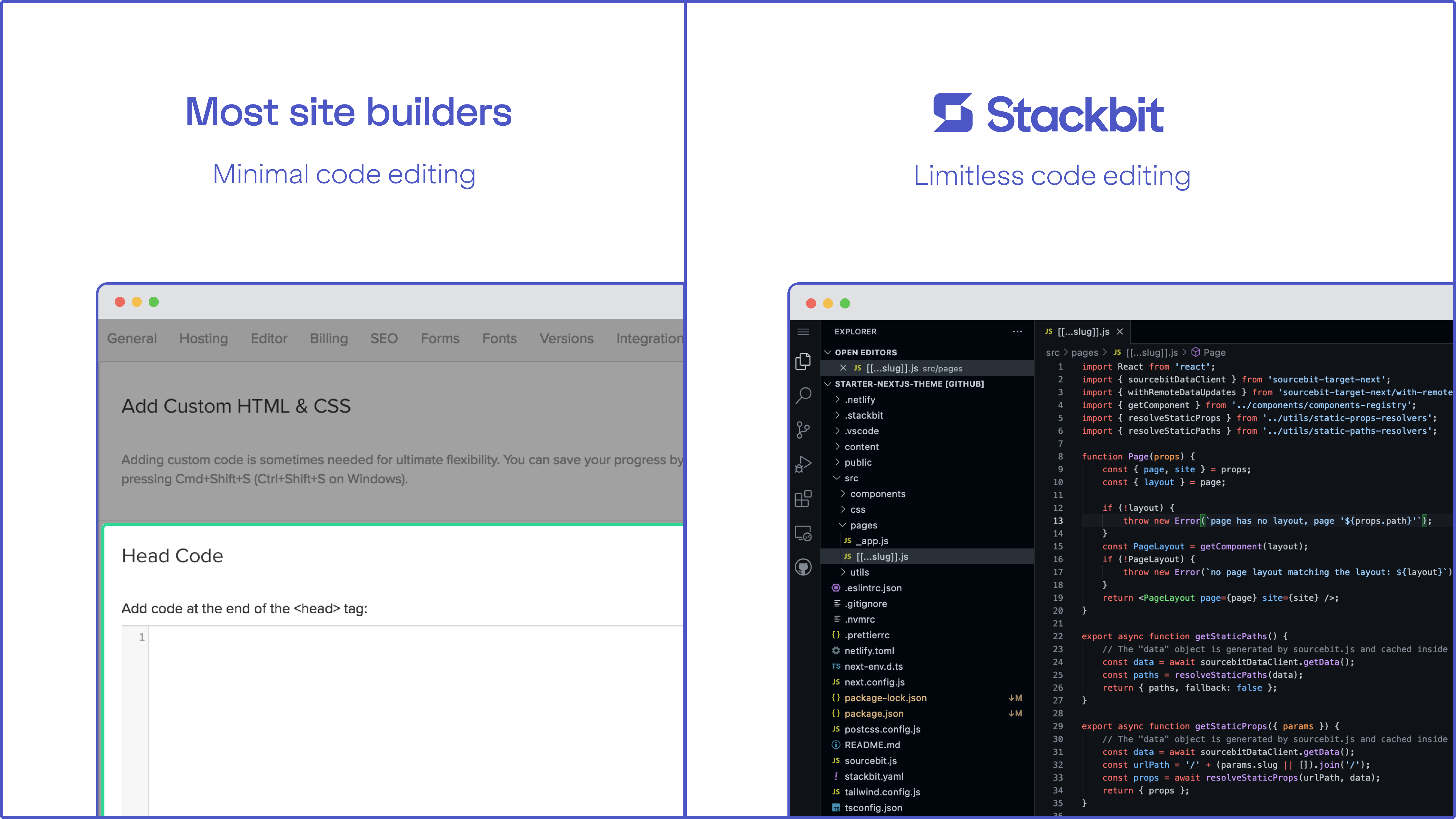 Stackbit vs Traditional Site Builders